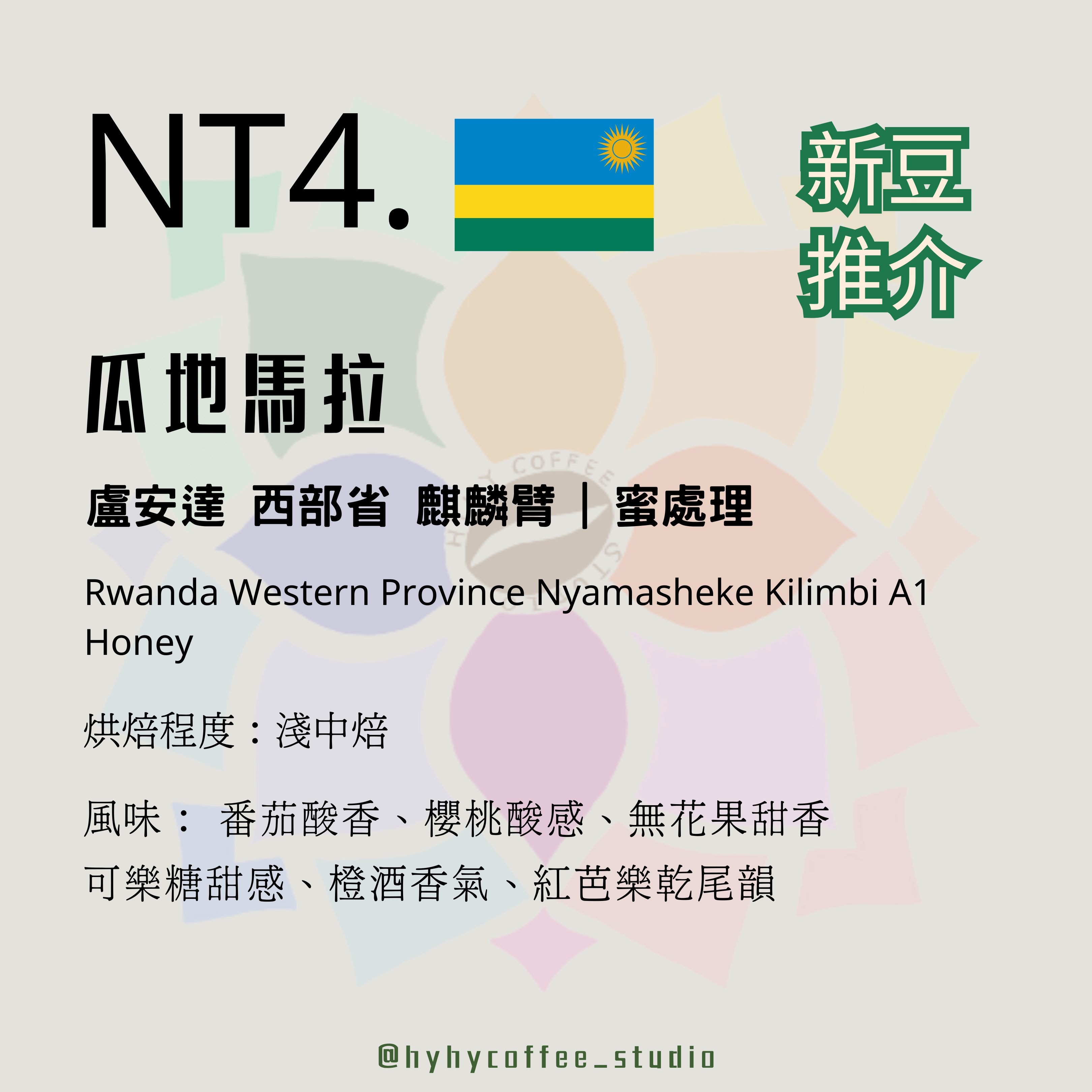 【精品小店】NT4. 盧安達 西部省 麒麟臂 | 蜜處理 115g