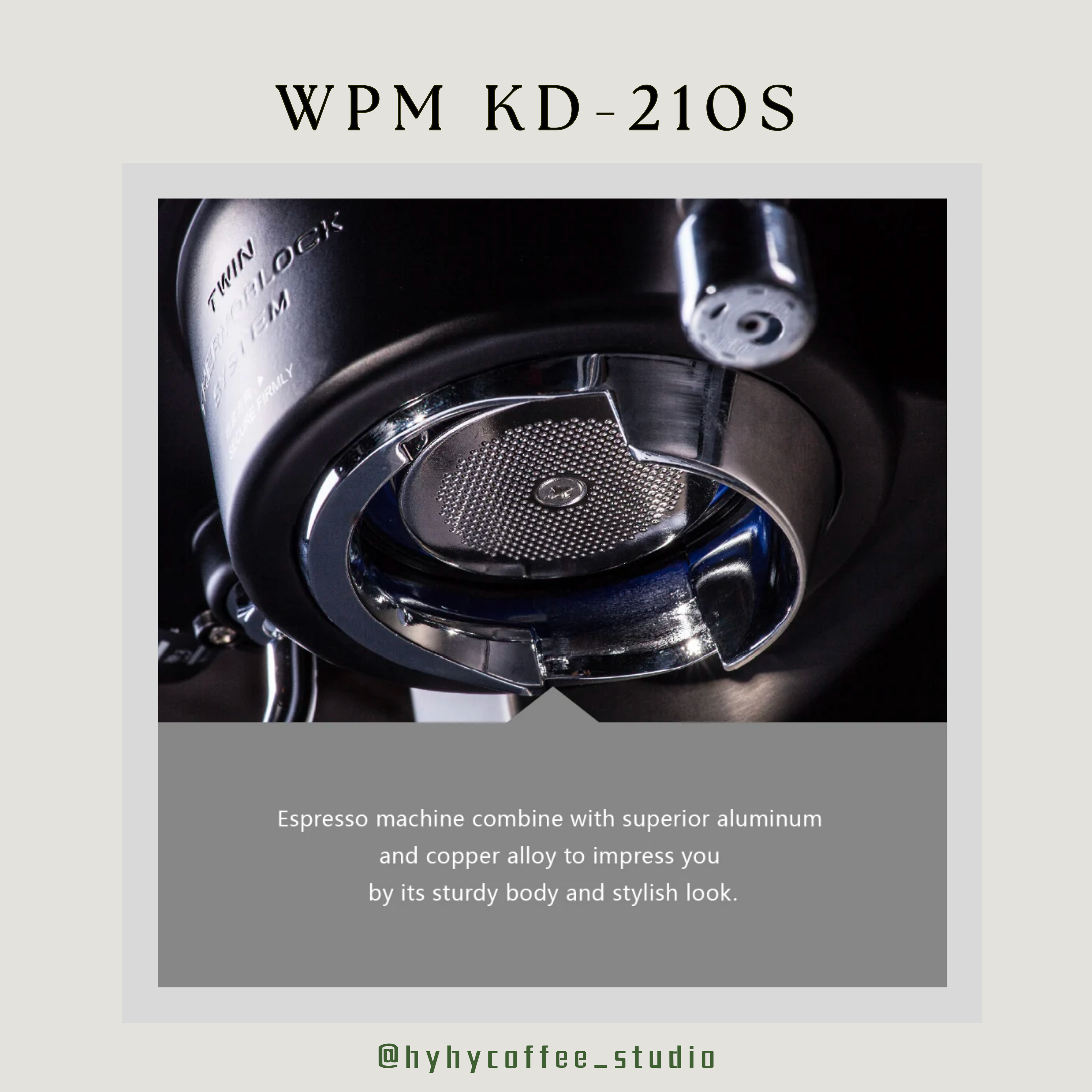 【香港電壓】WPM  KD-210S3 (銀色) 雙加熱塊意式咖啡機（一年保養）