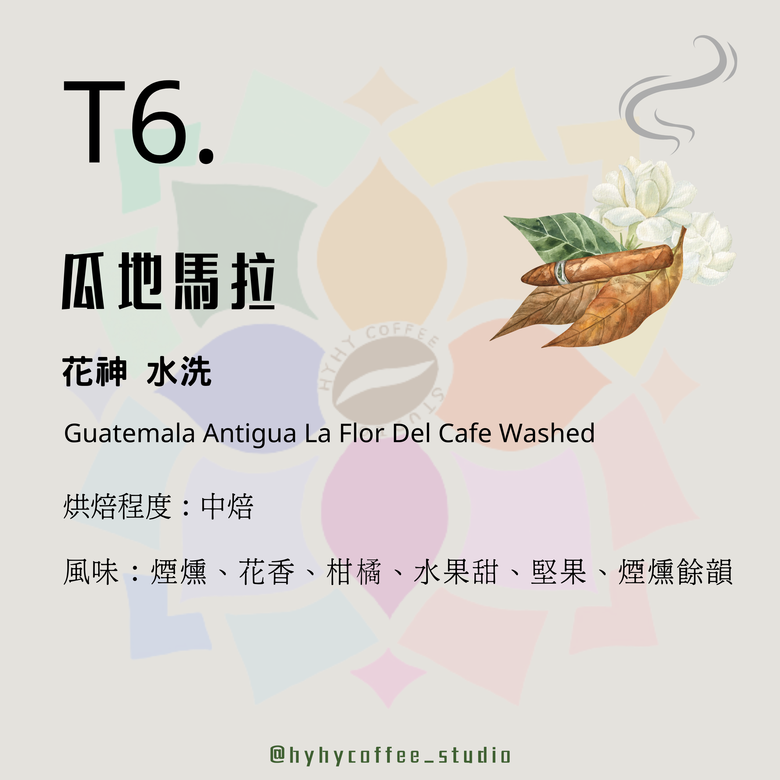 T6.【台灣烘焙】瓜地馬拉 花神 水洗 227g