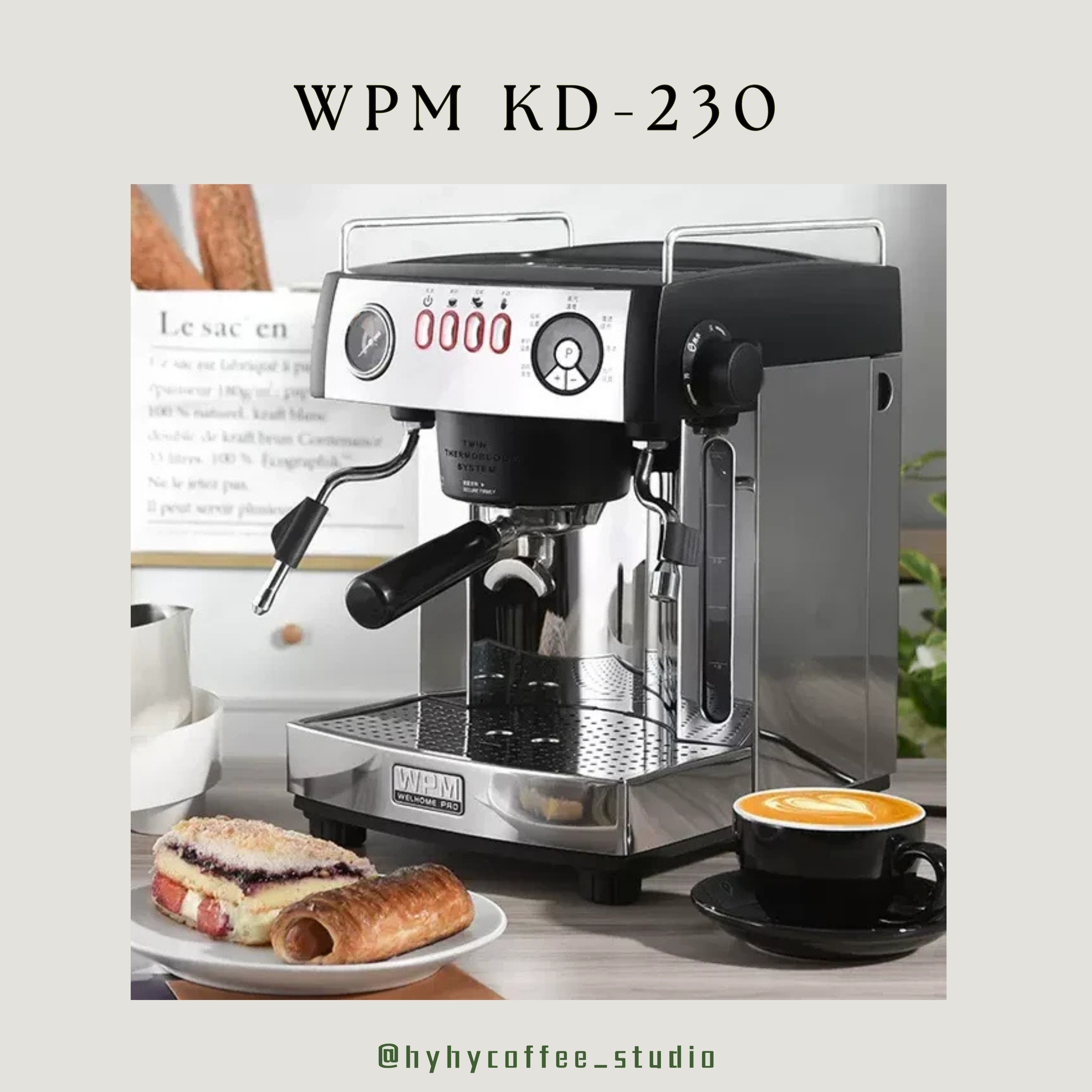 【香港電壓】WPM  KD-230 雙加熱塊意式咖啡機（一年保養）