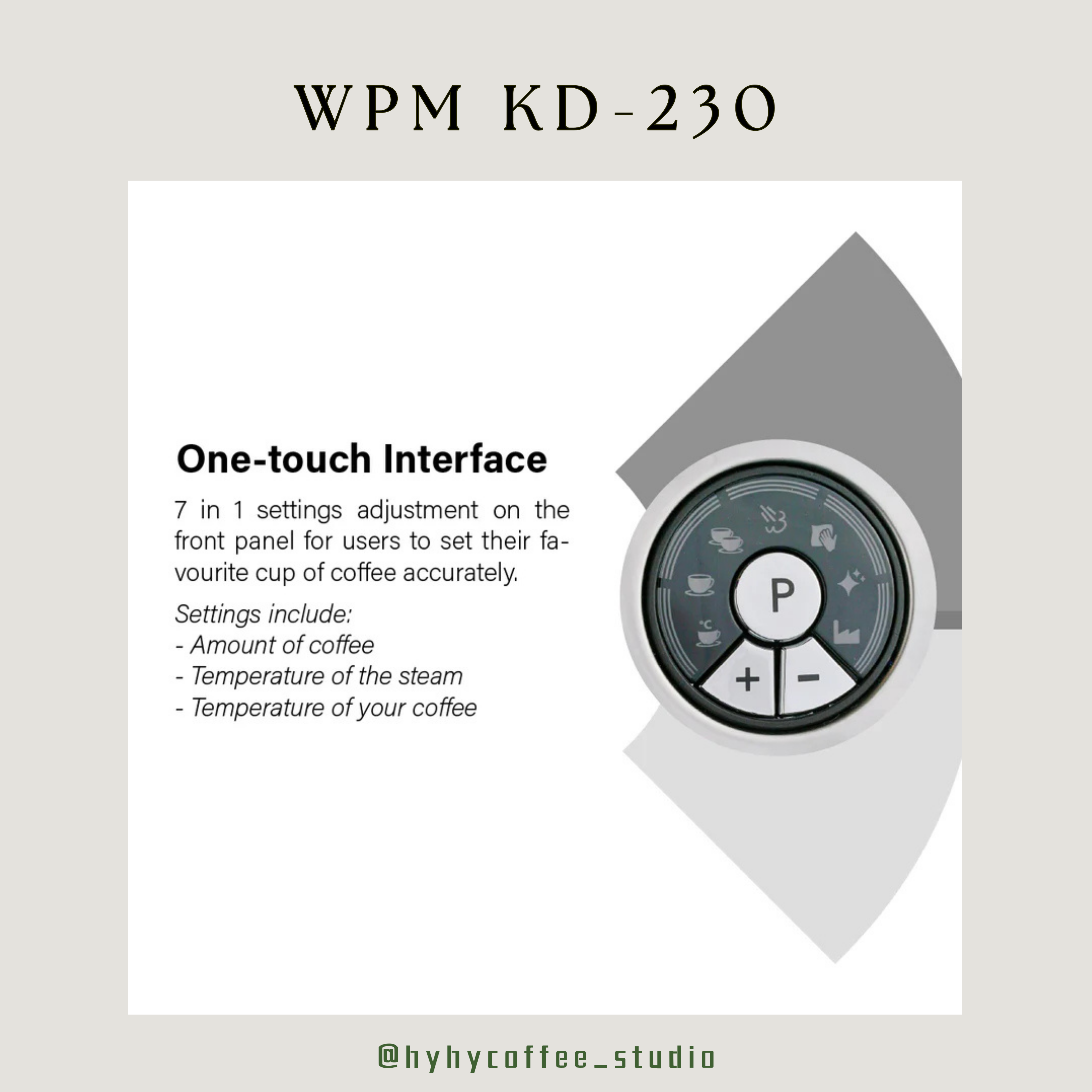 【香港電壓】WPM  KD-230 雙加熱塊意式咖啡機（一年保養）