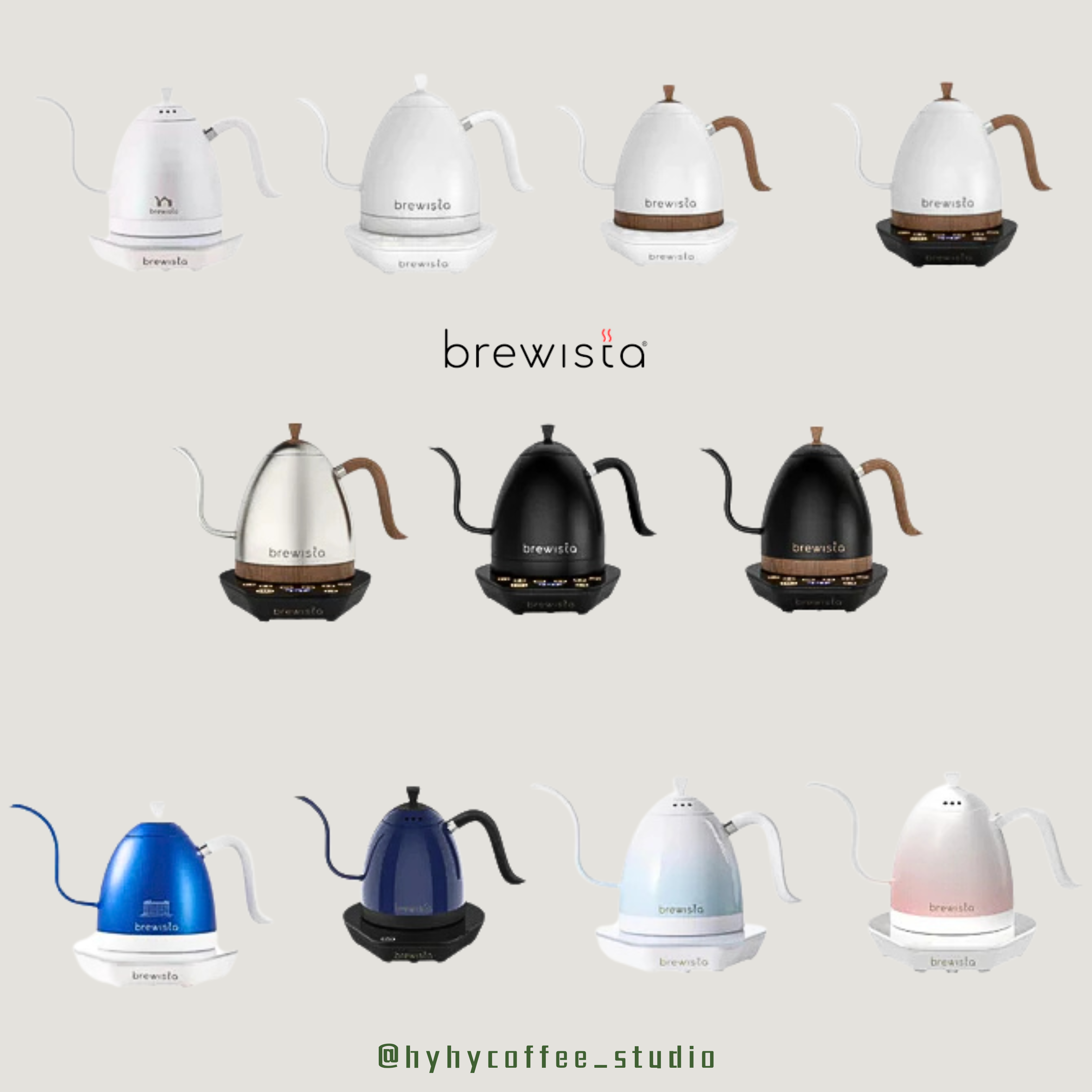 Brewista 細長嘴電子控溫手沖壺600ML(多色可選)［香港插頭，一年保養］