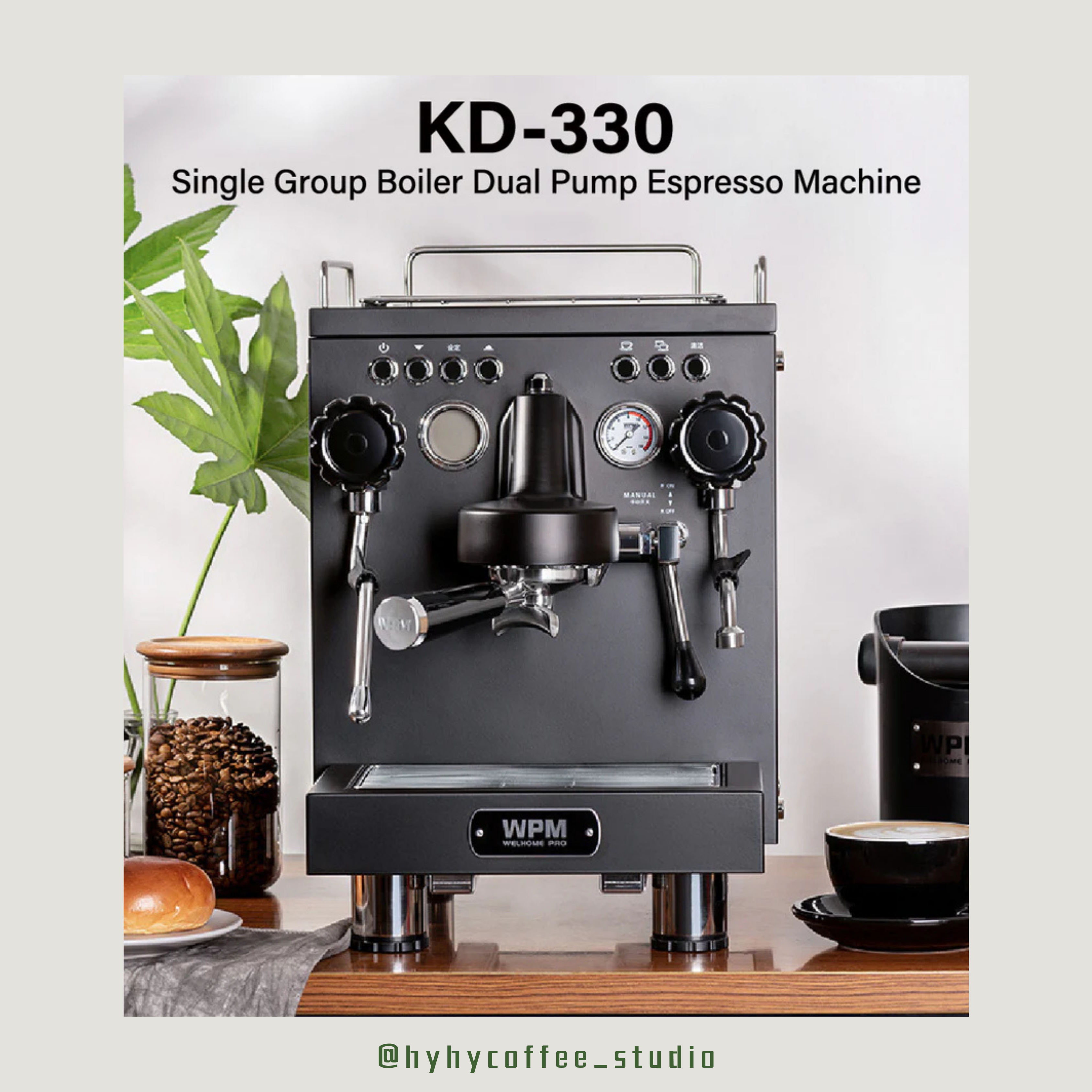 【香港電壓】WPM KD-330 單頭鍋爐意式咖啡機 黑色