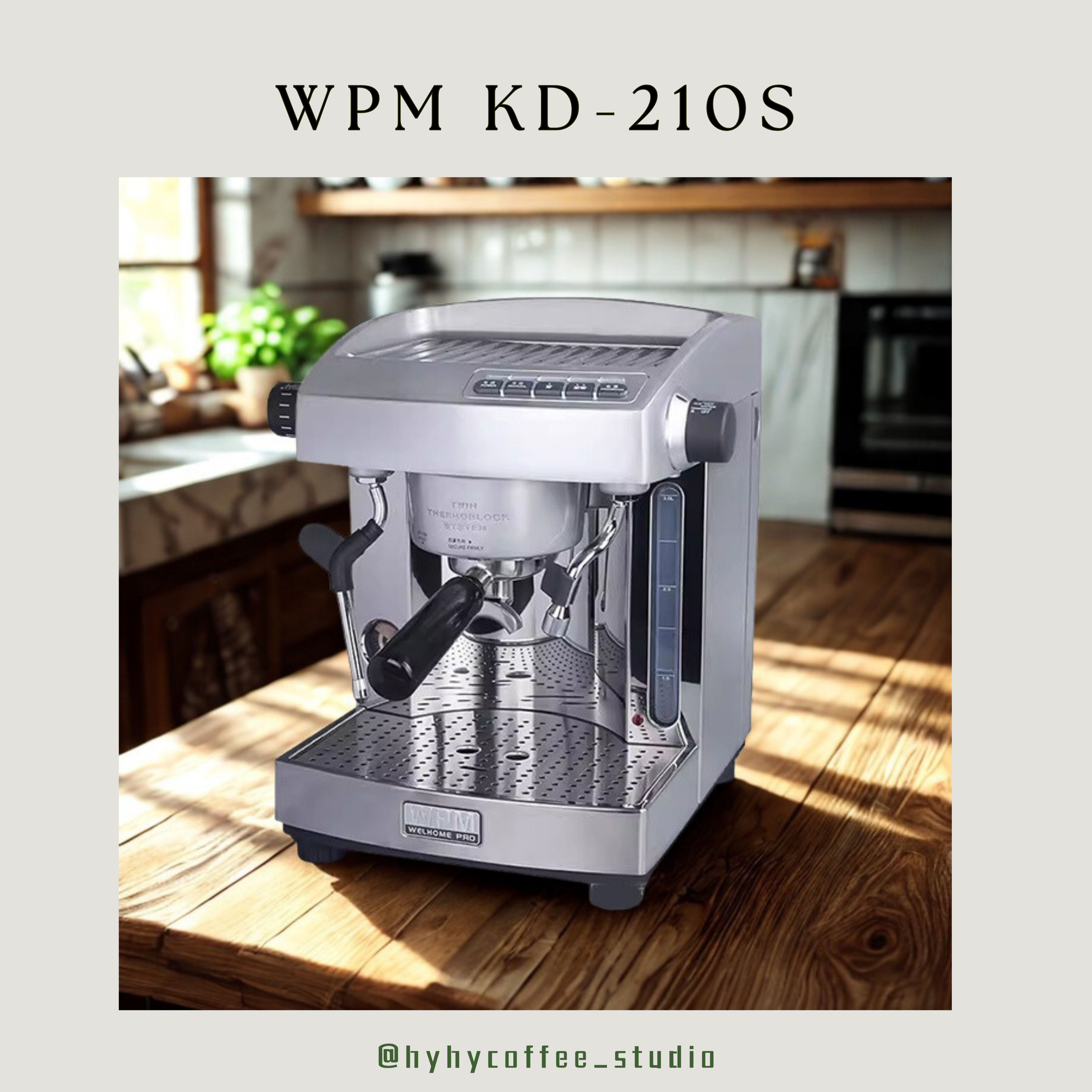 【香港電壓】WPM  KD-210S3 (銀色) 雙加熱塊意式咖啡機（一年保養）