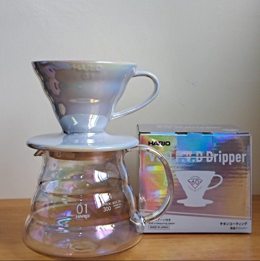 Hario V60 鈦白珠光濾杯 PVD 鍍鈦塗層
